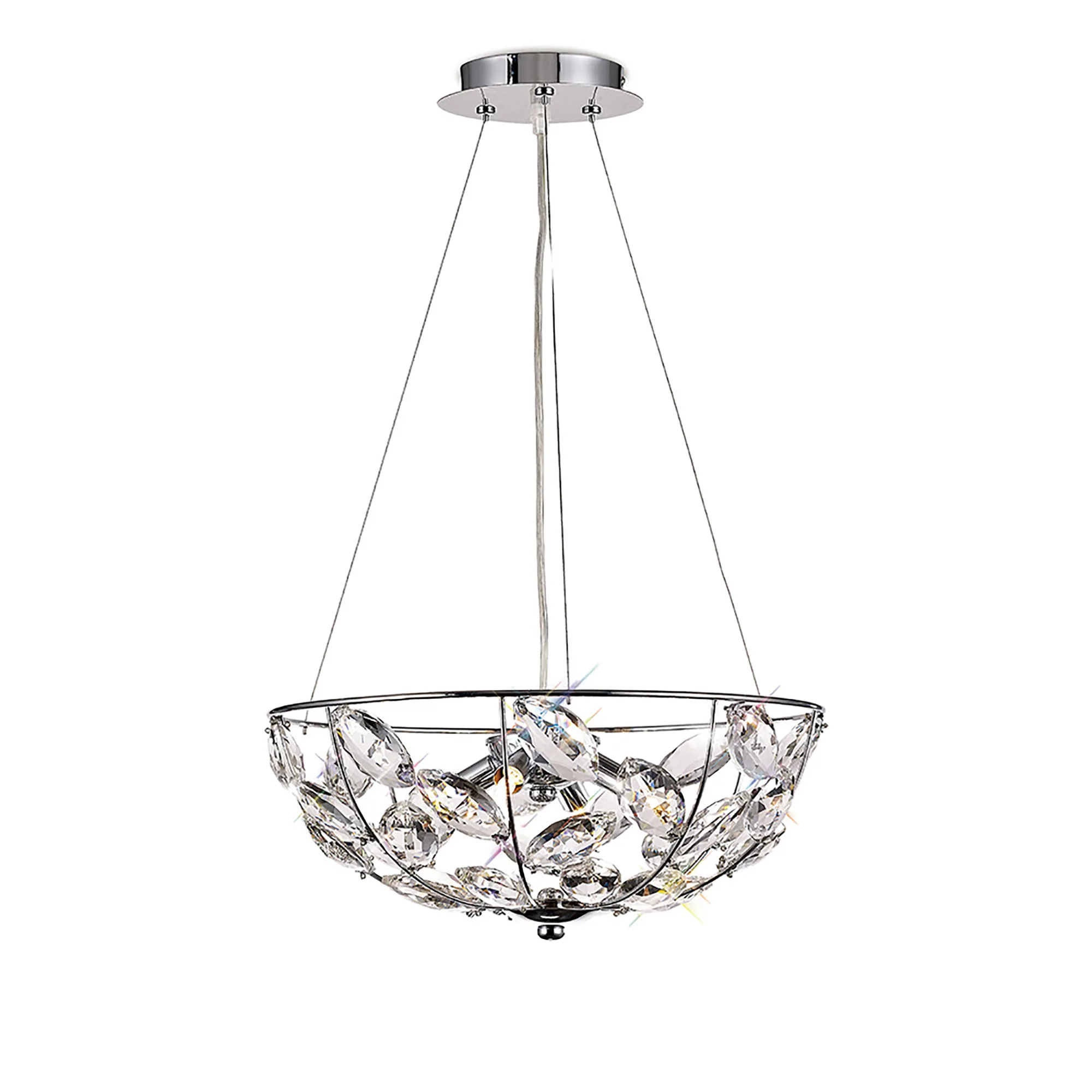 Galilea Crystal Ceiling Lights Diyas Single Crystal Pendants